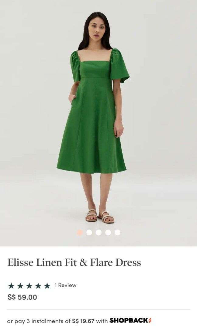 LOVE BONITO ELISSE LINEN FIT AND FLARE DRESS, Women's Fashion, Dresses &  Sets, Dresses on Carousell