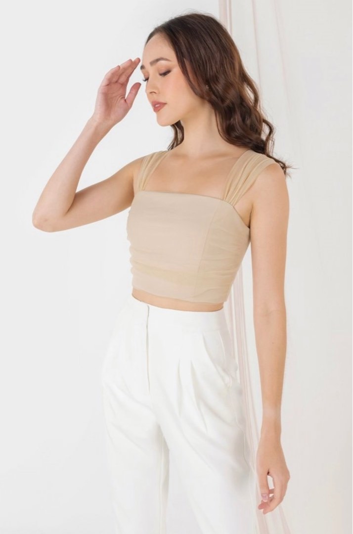 Dress with crop top overlay cheap