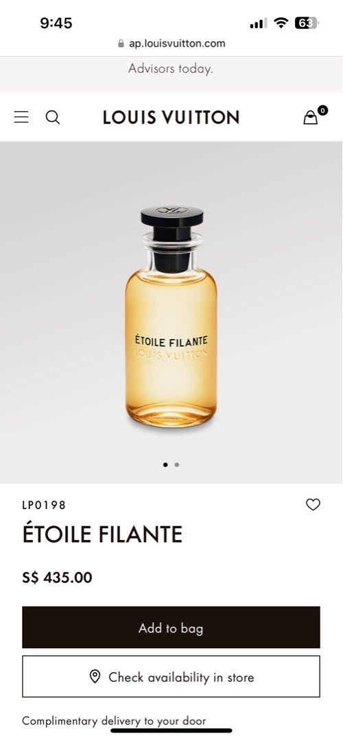 Fabric perfume concentration. I Perfumer Etoile Filante Louis Vuitton for  women. - AliExpress