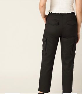 Mango cargo pencil black pants celana kantong