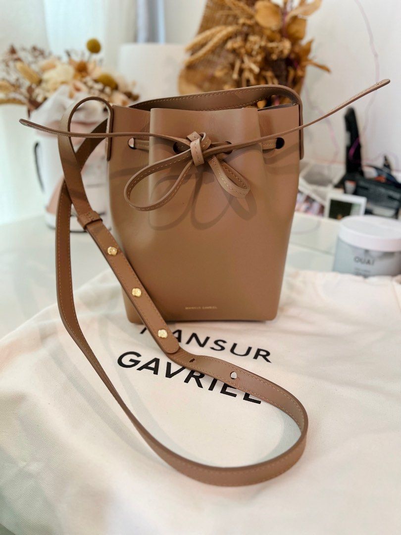 Mansur Gavriel Mini Bucket Bag in Biscotto