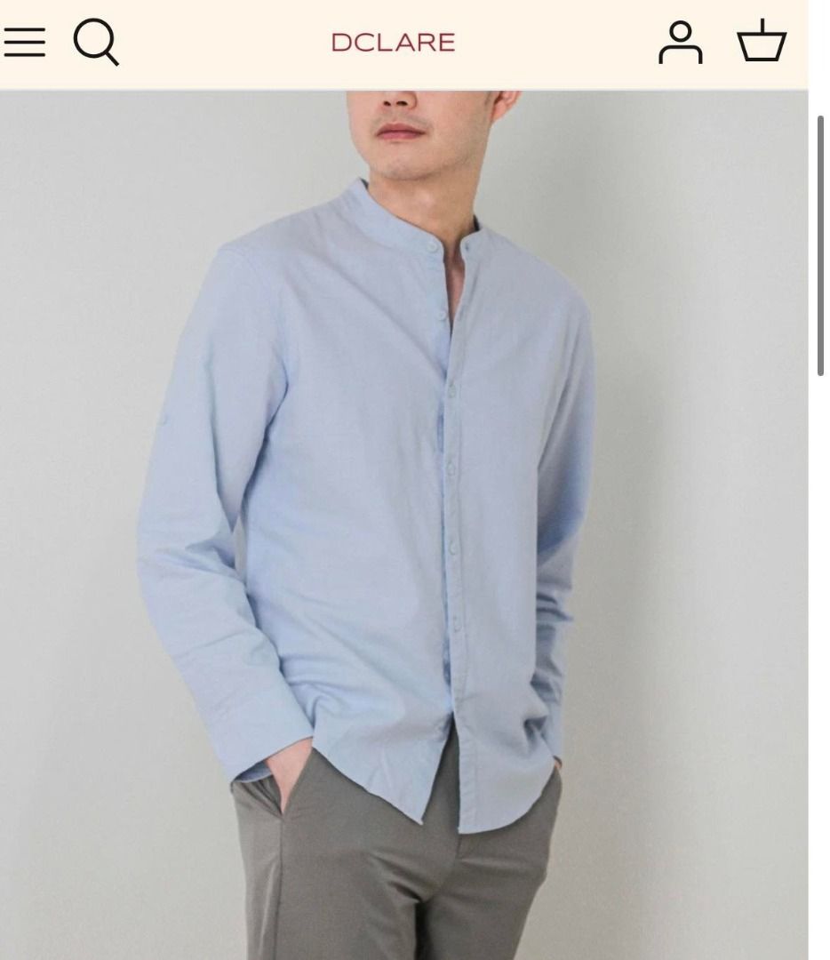 Men's Linen Shirt (Light Blue), Men's Fashion, Tops & Sets, Formal
