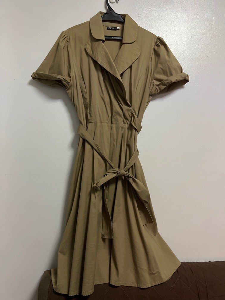 Midi Dress with Wrap-around Belt (Category: Dresses) located in Pasay City. Submitted by cheerspeachy (Listing ID 1207848654, Image 1). Description: Worn once only; .