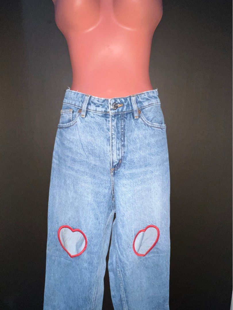 Monki Heart cut out Jeans Women s Fashion Bottoms Jeans on