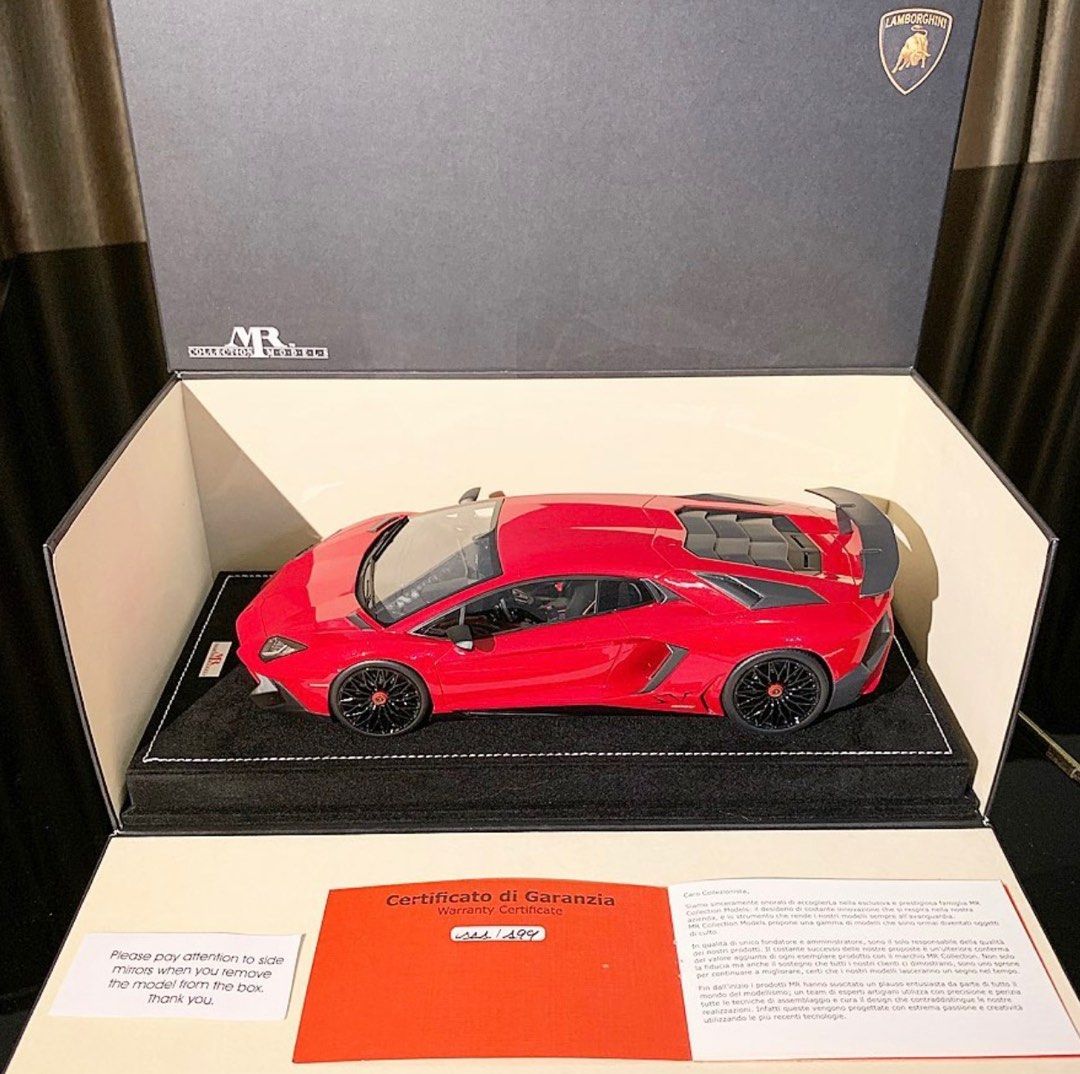 Miniature MR Collection 1/18 – Lamborghini Aventador J – Rouge Métallisé – Réf LAMBO08A