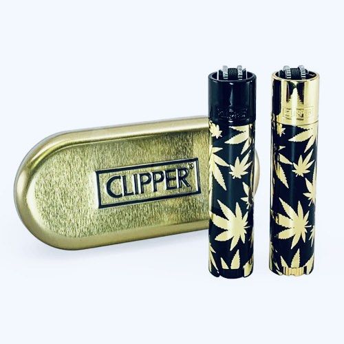 Premium Leaves Metal Clipper Lighter + Gift Box : PEV