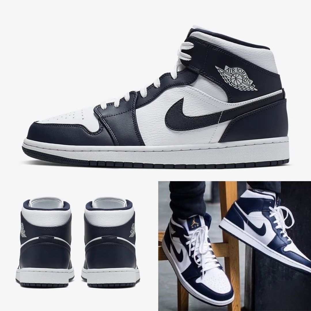 Nike Air Jordan 1 Mid Obisidian 黑曜石深藍AJ1 男款中筒休閒鞋554724