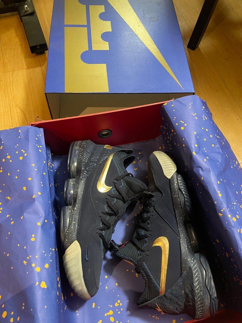 Lebron 16 clearance blue and gold