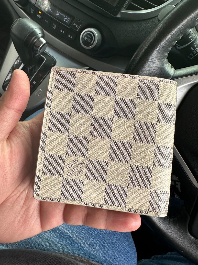 Shop Louis Vuitton DAMIER AZUR 2021-22FW Leather Folding Wallet