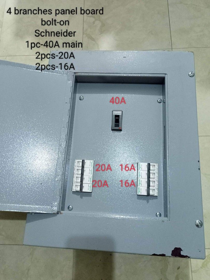 PANEL BOARD SCHNEIDER 4 BRANCHES, TV & Home Appliances, Electrical