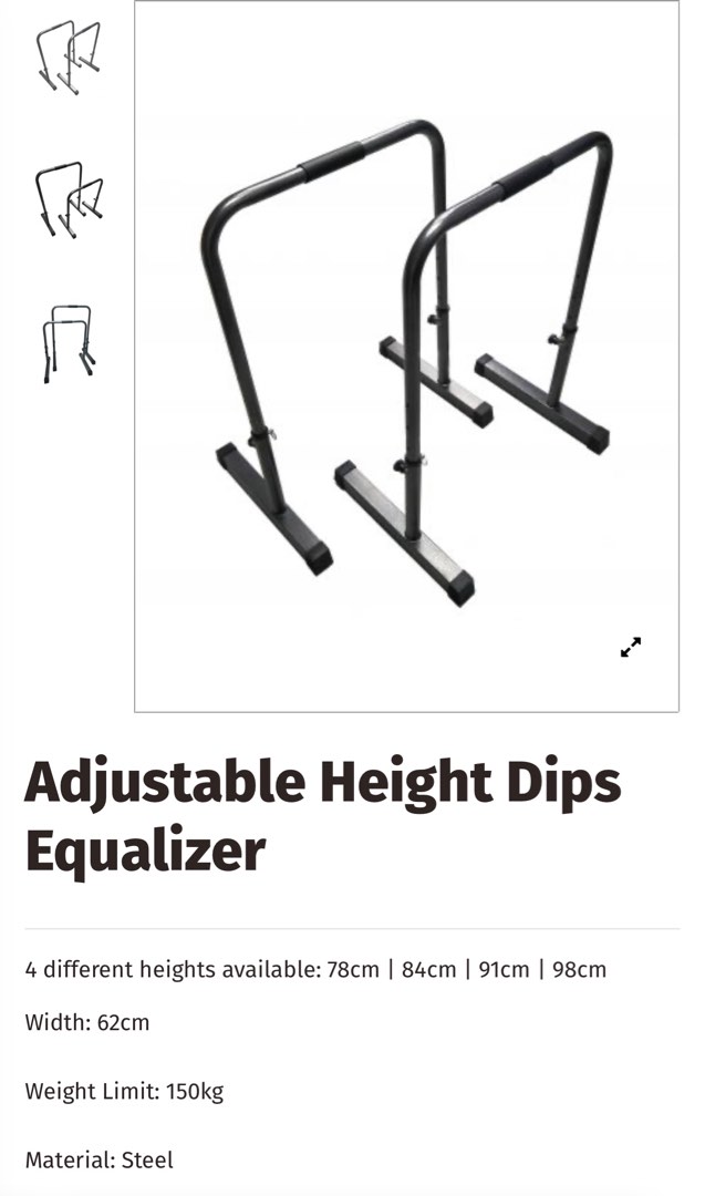 Parallel bar dips, Sports Equipment, Other Sports Equipment and