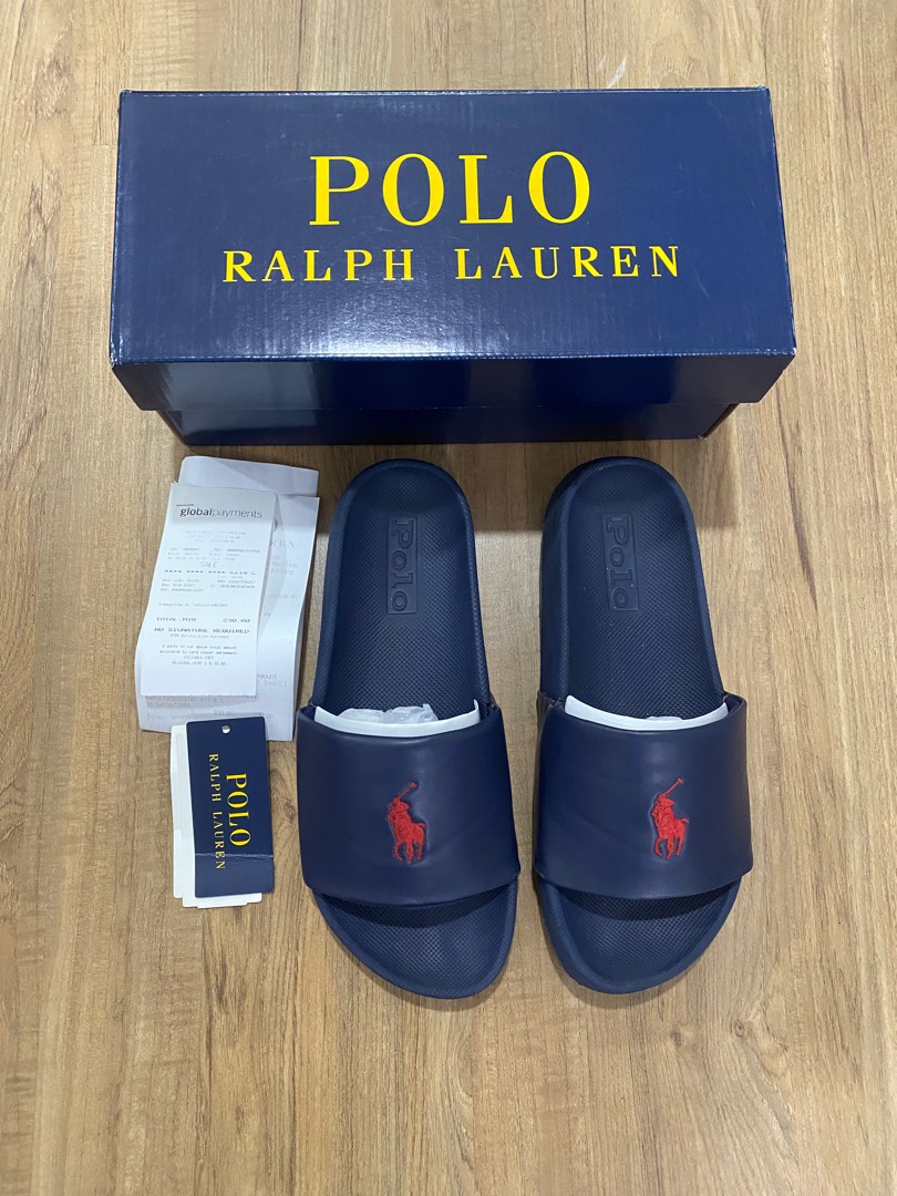 Polo Ralph Lauren Slides, Men's Fashion, Footwear, Flipflops and Slides on  Carousell