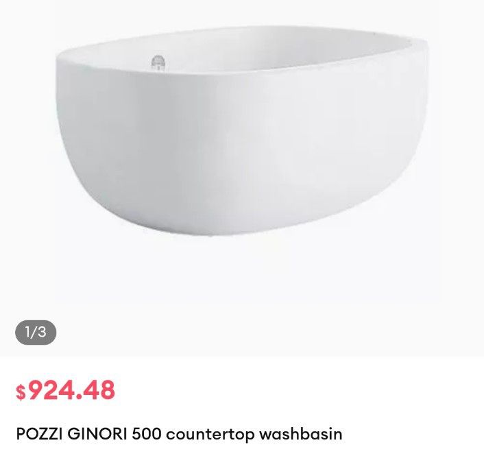 Pozzi Ginori Countertop basin, Furniture & Home Living, Bathroom ...