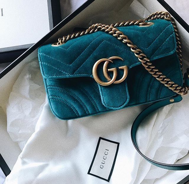 Gucci marmont velvet on sale petrol blue