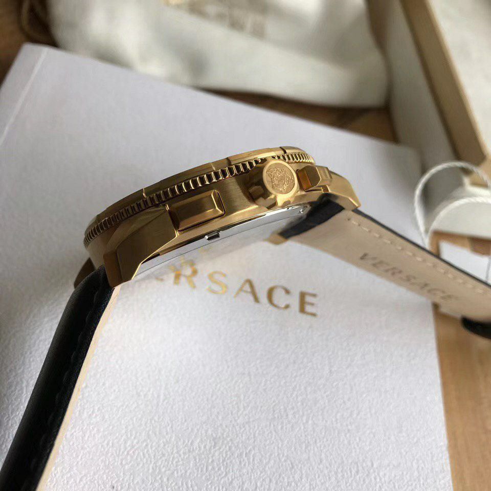 PREORDER ORIGINAL VERSACE CASUAL CHRONOGRAPH BLACK DIAL GOLD
