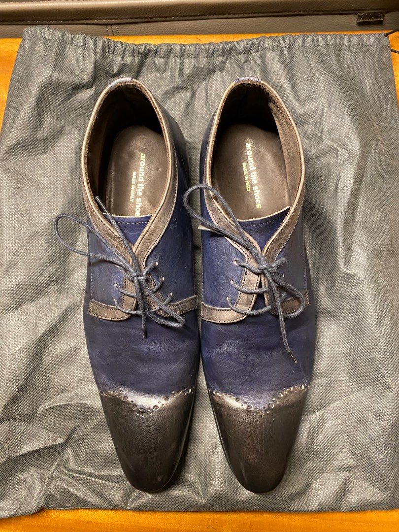 Pre owned 3 4 cut genuine leather lace up boots Made in Italy