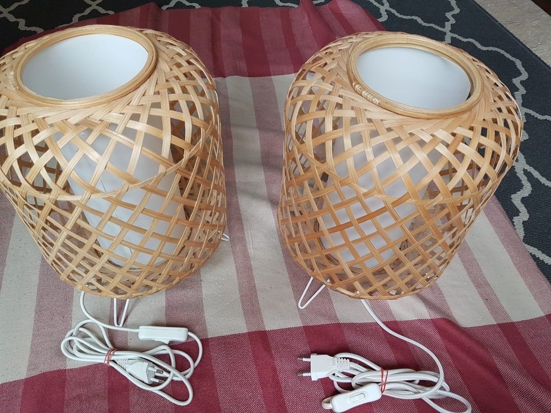 Rattan lamps from ikea, Furniture & Home Living, Lighting & Fans