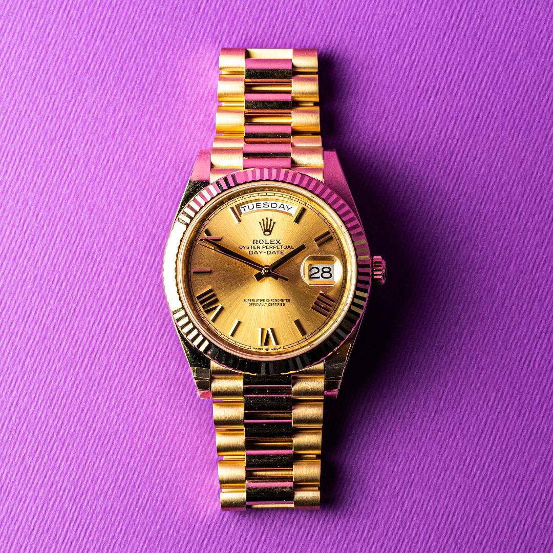 Gold rolex cheap roman numerals