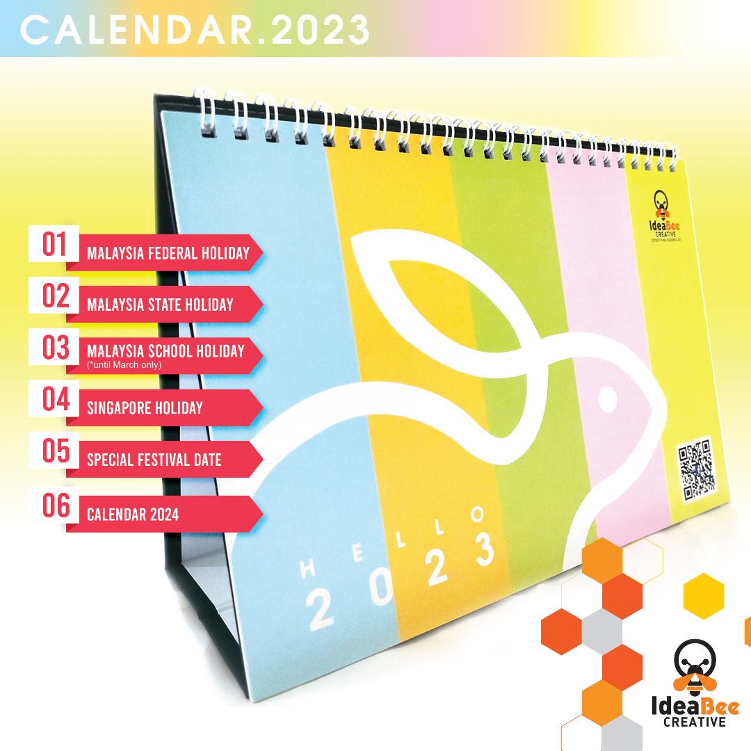 [Ready Stock] Dekstop/ Table Calendar 2023 with full Malaysia Federal
