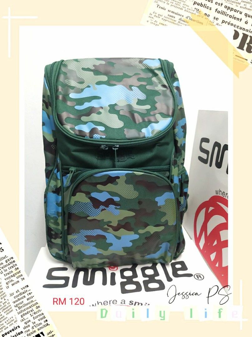 Smiggle camo backpack outlet