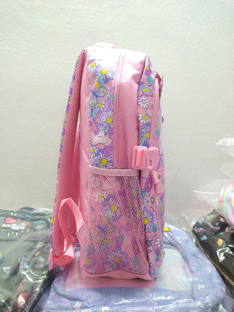 Ready stock Original Smiggle flower pink Unicorn backpack kids school bag kids Beg Sekolah