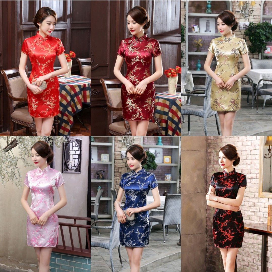 Modern Chinese Wedding Traditional Dresses Long Cheongsam Dress Embroidery  Qipao Silk Elegant Qi Pao Summer Women Sexy Flowers