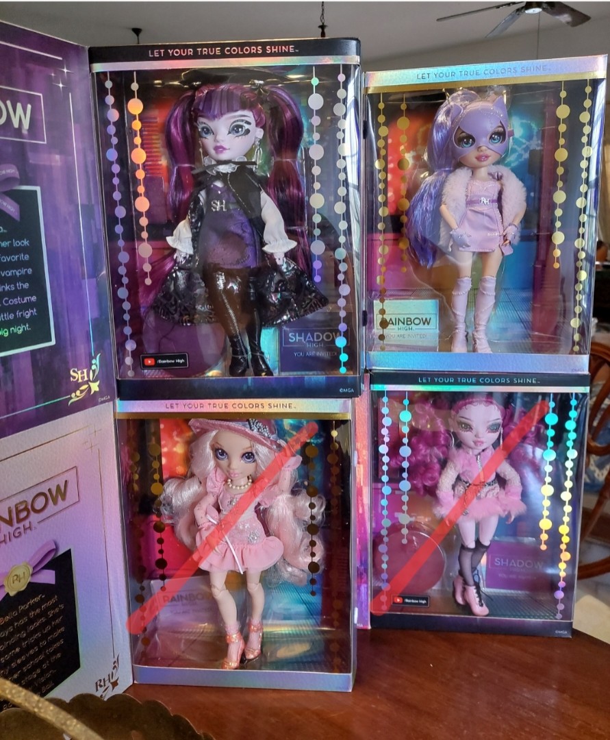 The size differences between myscene, monster high, rainbow high