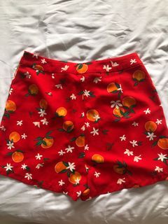 Red Mandarin Orange Shorts