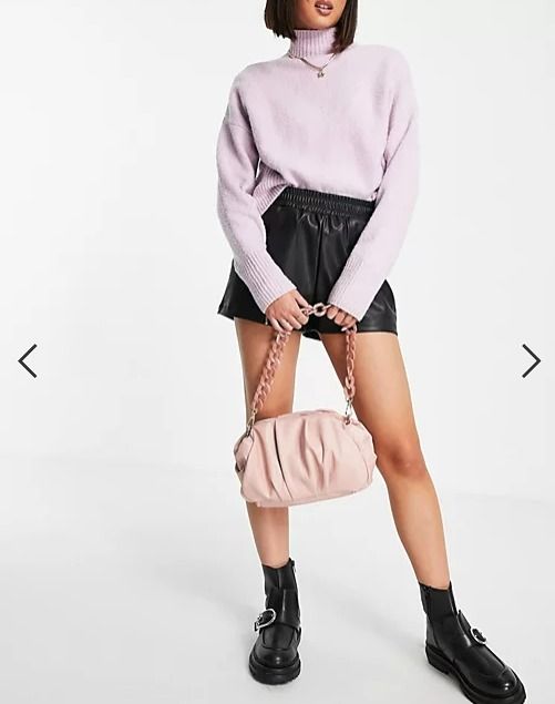 Pink best sale ruched bag