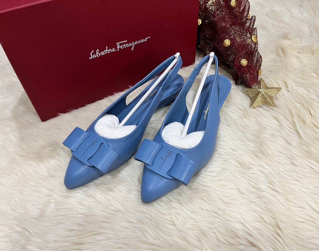 Salvatore Ferragamo Sling Shoes (Category: Sneakers & Footwear) located in Quezon City. Submitted by tgcshopper (Listing ID 1207811548, Image 2). Description: Salvatore Ferragamo Sling Shoes Viva Sling Chambray Lamb Size 7.5 Made in Italy Brand New in Box with dustbag.