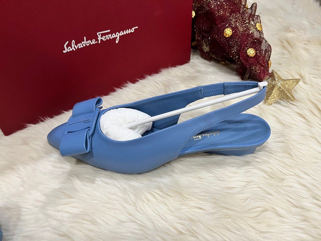 Salvatore Ferragamo Sling Shoes (Category: Sneakers & Footwear) located in Quezon City. Submitted by tgcshopper (Listing ID 1207811548, Image 3). Description: Salvatore Ferragamo Sling Shoes Viva Sling Chambray Lamb Size 7.5 Made in Italy Brand New in Box with dustbag.