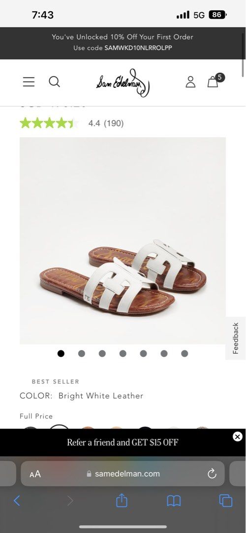 Sam edelman bay slide sales white