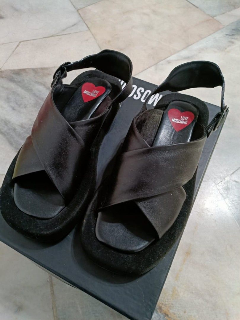 Crossover Strap Sandals Love Moschino Women s Fashion Footwear