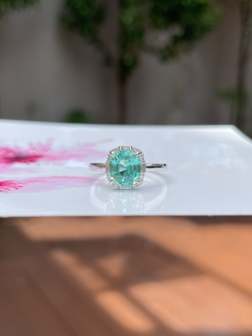 Seafoam tourmaline ring sales