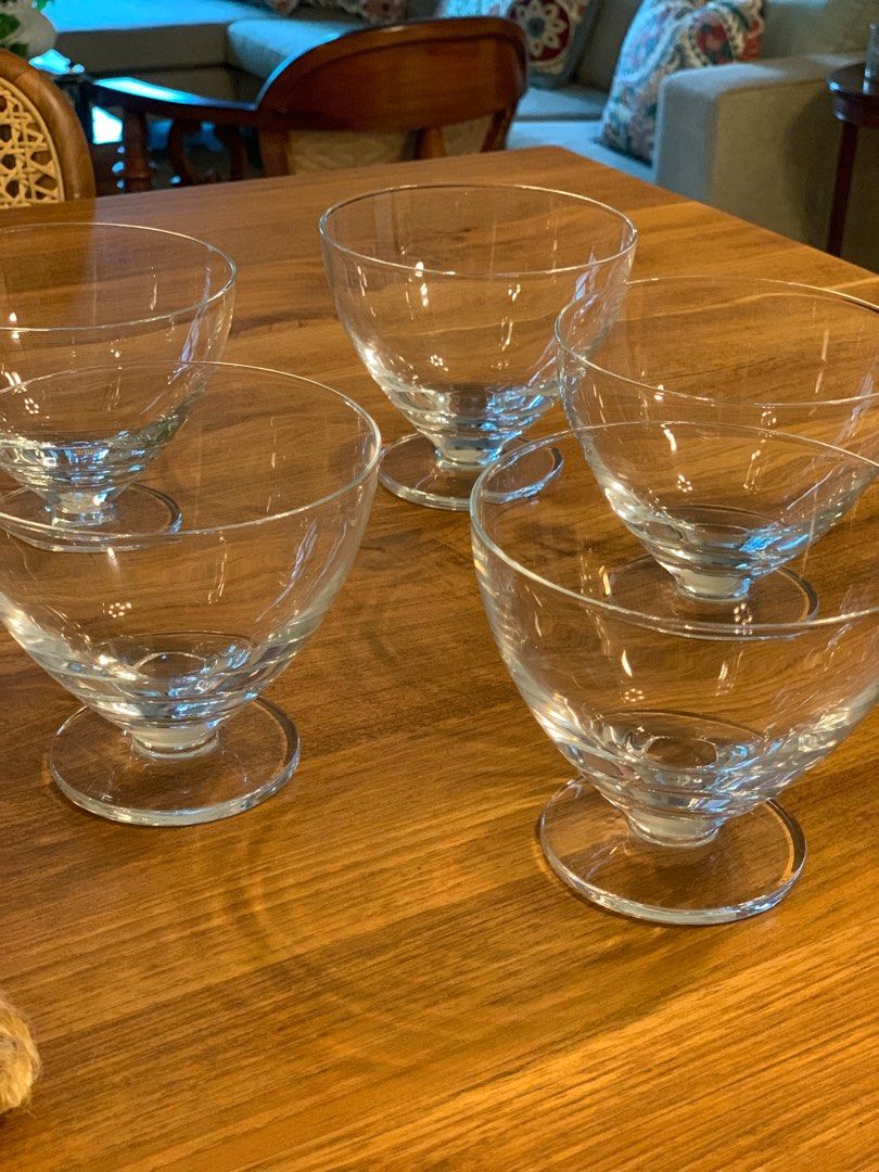 Set of 5 glass pudding bowls, Furniture & Home Living, Kitchenware