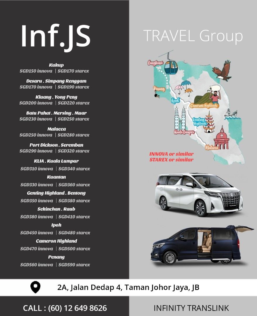 SG JB TRANSPORT Johor Malacca Port Dickson Seremban Kuantan KL KLIA