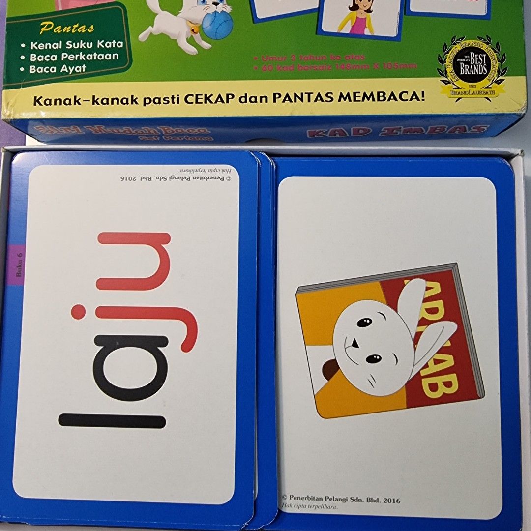 Siri Mudah Baca Kad Imbas Set Pertama Budak Kids Children Flash Card