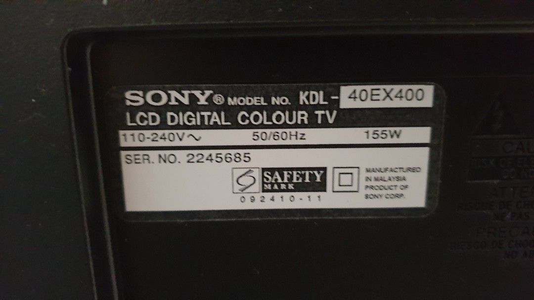 SONY 40" Bravia KDL 40EX400, TV & Home Appliances, TV & Entertainment