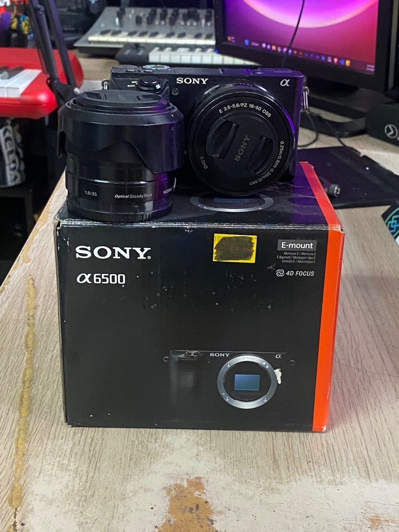 Sony a6500 kit lens + 1.8/35 lens, Photography, Cameras on Carousell