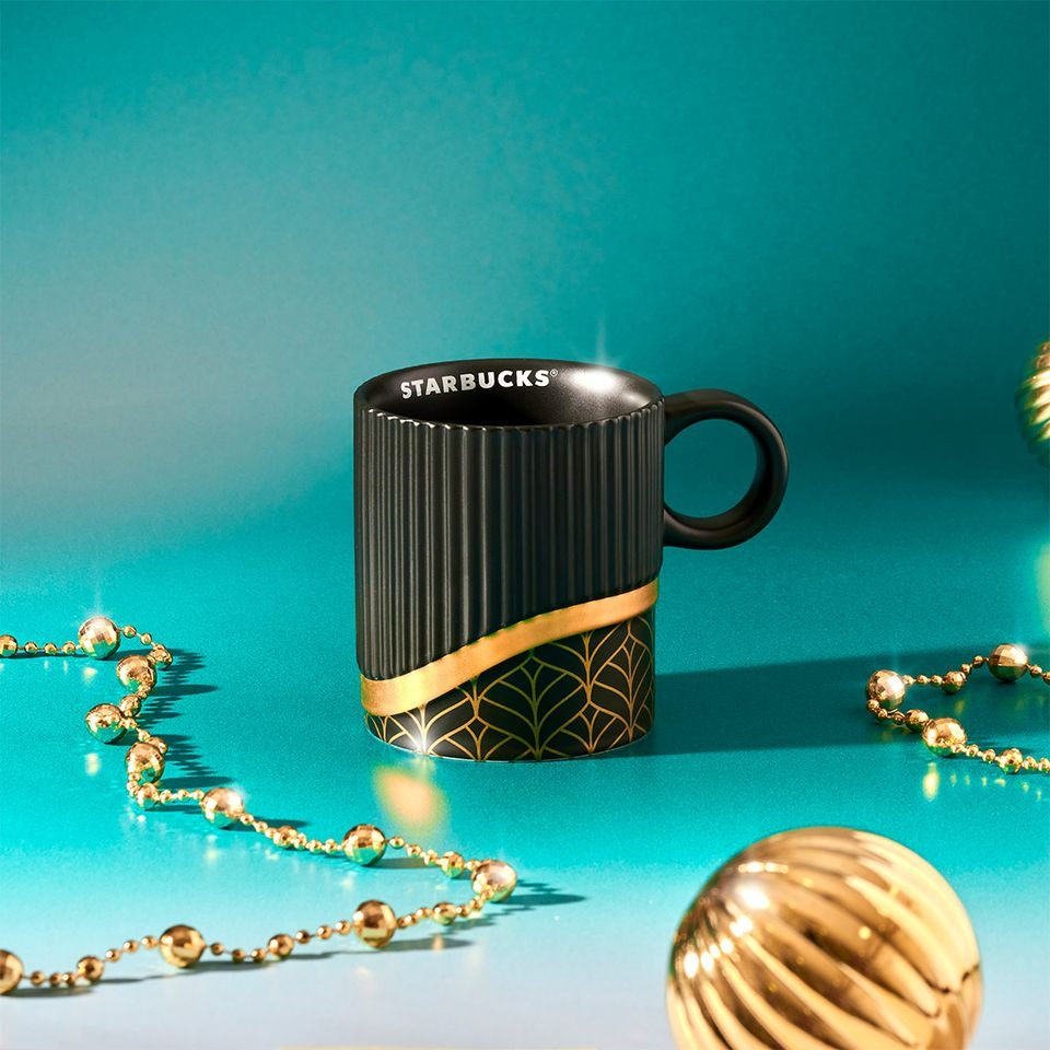 Starbucks PH Mug 12oz Ridge Black and Gold, Furniture & Home Living