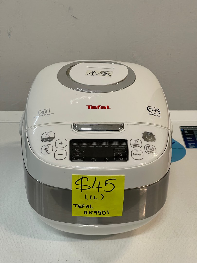 Tefal Delirice Compact Rice Cooker Fuzzy Logic w/Spherical 1L RK7501, White Condition 9/10 45