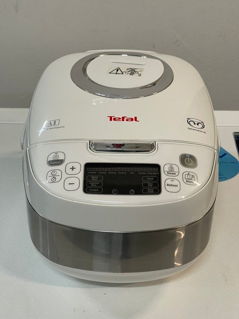 Tefal Delirice Compact Rice Cooker Fuzzy Logic w/Spherical 1L RK7501, White, TV & Home