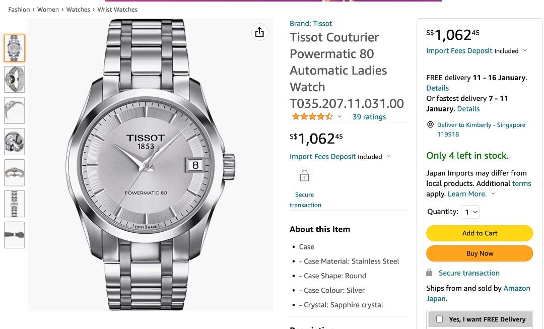 tissot couturier powermatic 80 lady