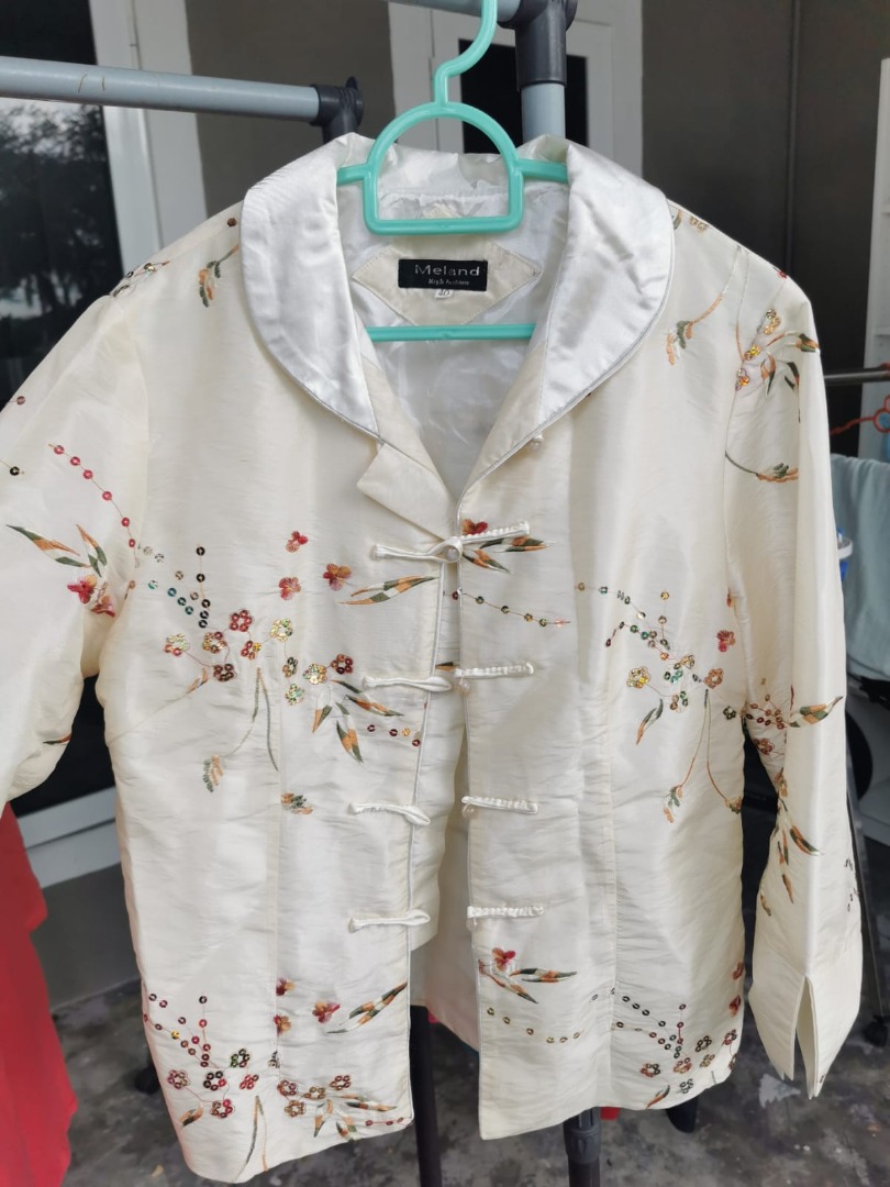 Traditional Chinese Top, Floral, White, Hanfu, Cheongsam, Qipao