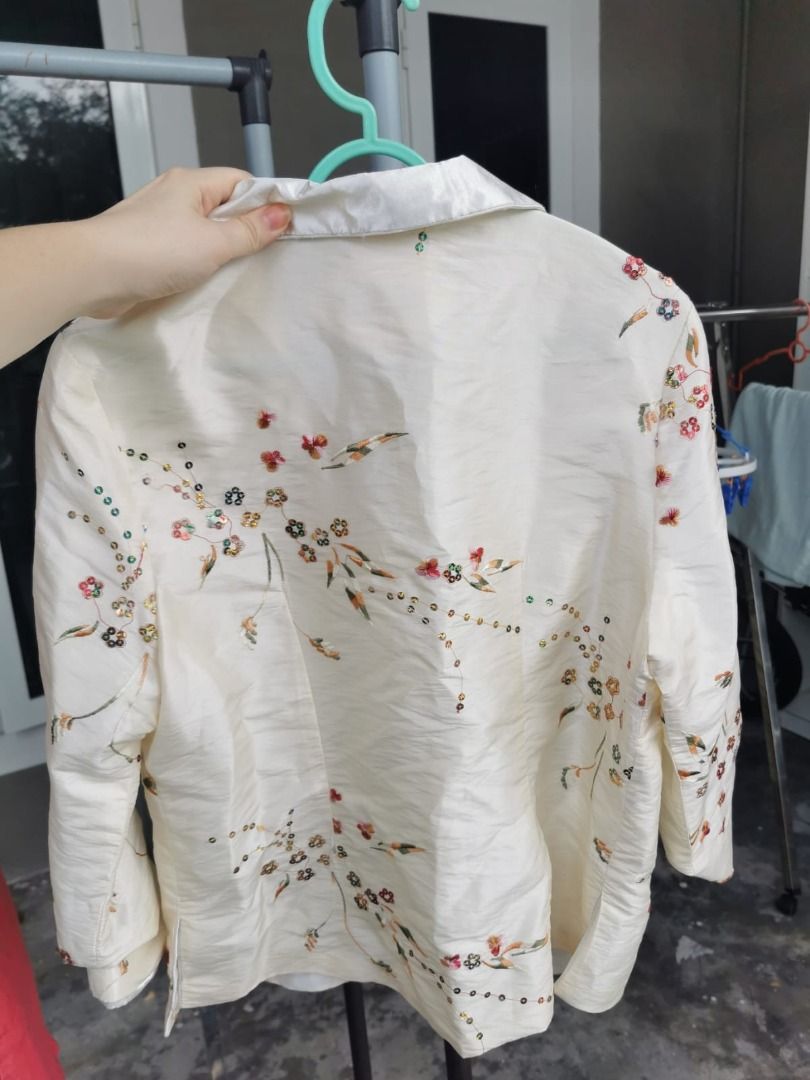 Traditional Chinese Top, Floral, White, Hanfu, Cheongsam, Qipao
