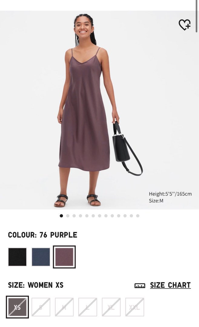 Uniqlo Satin Camisole Dress in Purple Women s Fashion Dresses