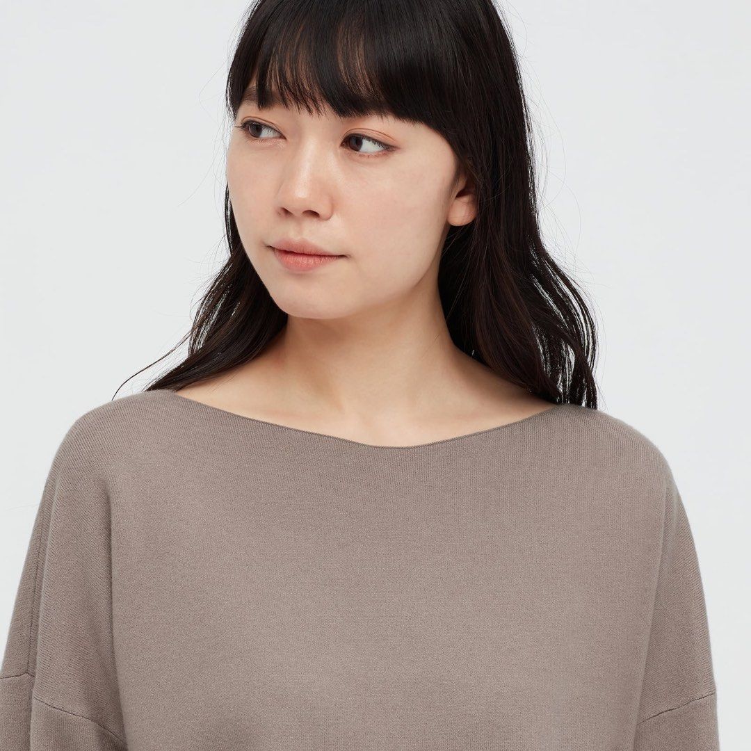 UNIQLO Souffl Yarn Boat Neck Sweater Women s Fashion Tops