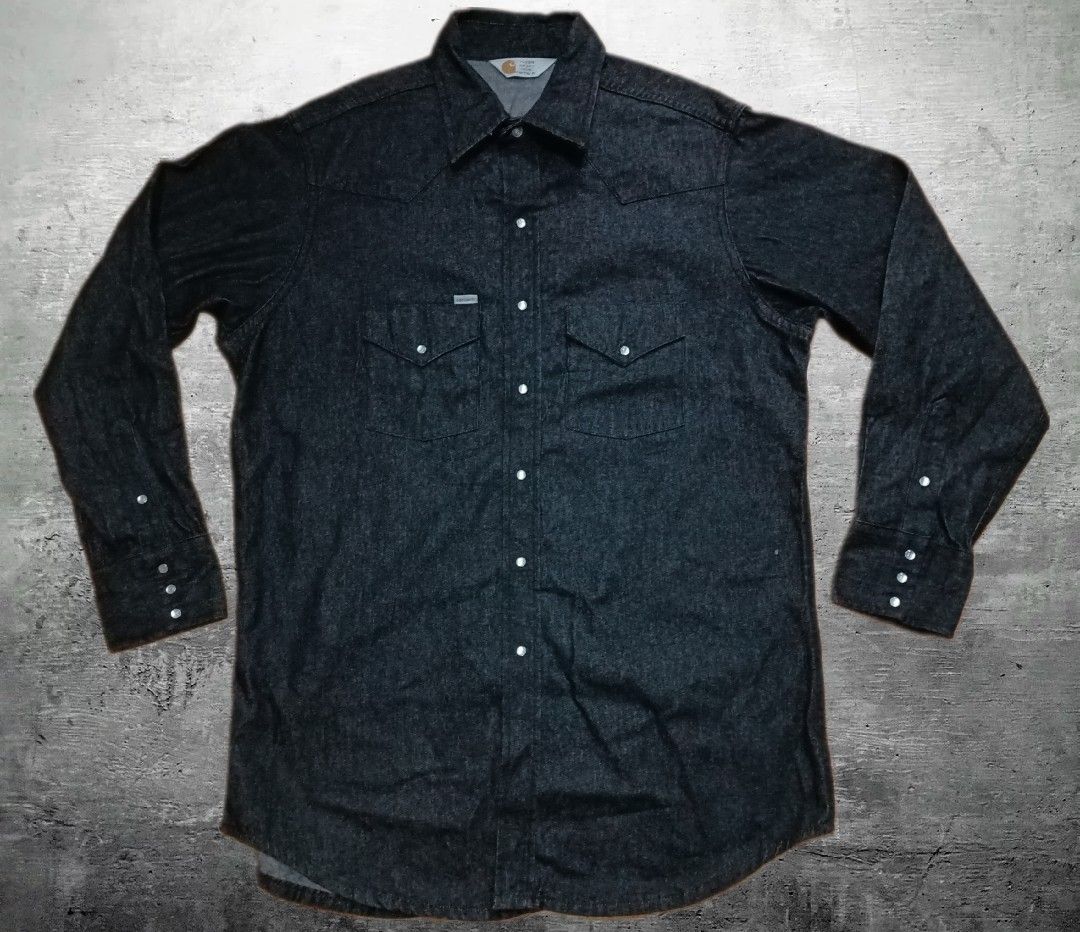 VINTAGE CARHARTT PEARL SNAP SHIRT Men s Fashion Tops Sets