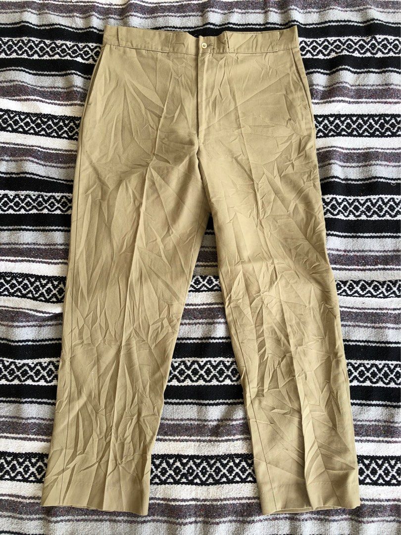 Vintage khakis army talin zipper work wear pants, Men's Fashion