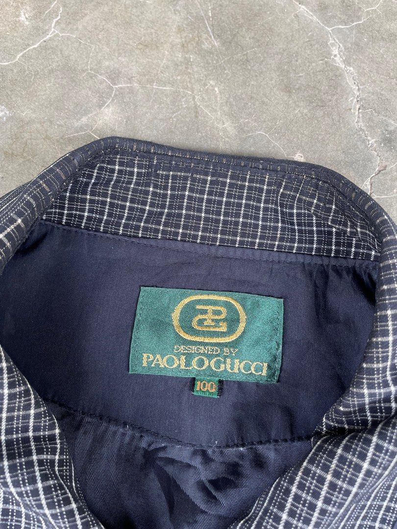 Vintage Paolo Gucci Black Checkered Coach Jacket